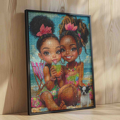 Tropical Beach Best Friends Jigsaw Puzzle