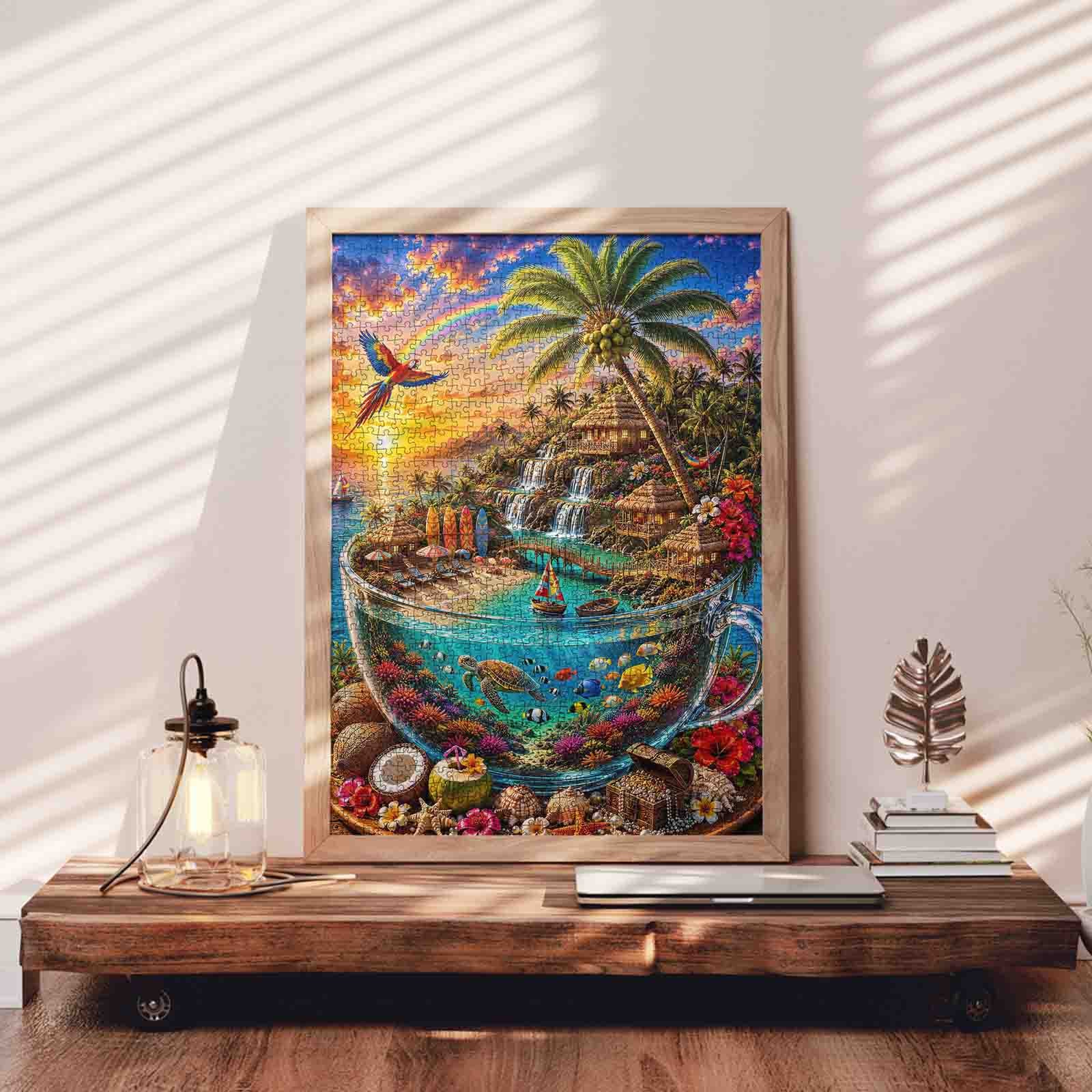 Tropical Island Paradise in Glass Cup Jigsaw Puzzle – Tucocoo