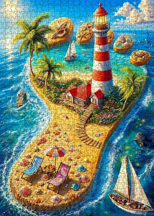 Tropical Lighthouse Paradise Jigsaw Puzzle