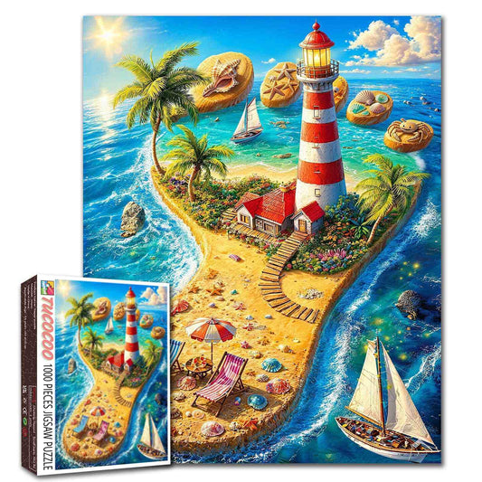 Tropical Lighthouse Paradise Jigsaw Puzzle