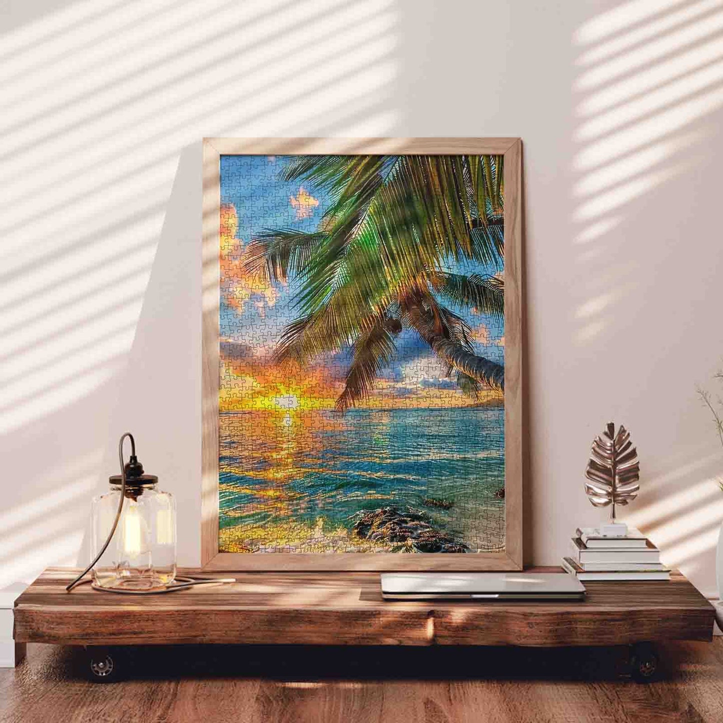 Tropical Palm Sunset Shore Jigsaw Puzzle