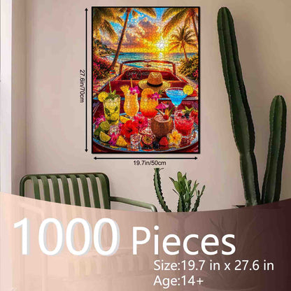 Tropical Sunset Cocktail Getaway Jigsaw Puzzle