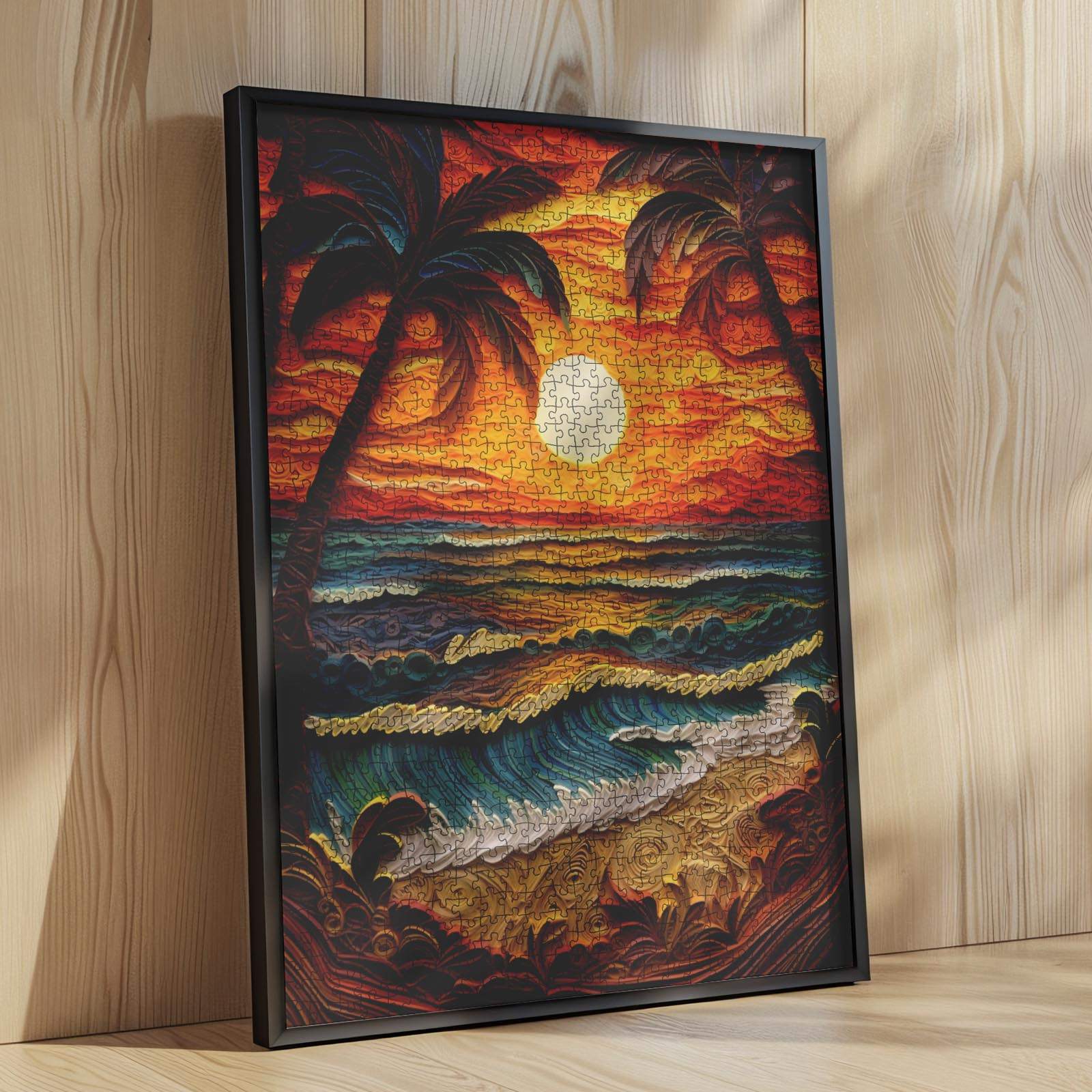 Tropical Sunset Waves Jigsaw Puzzle