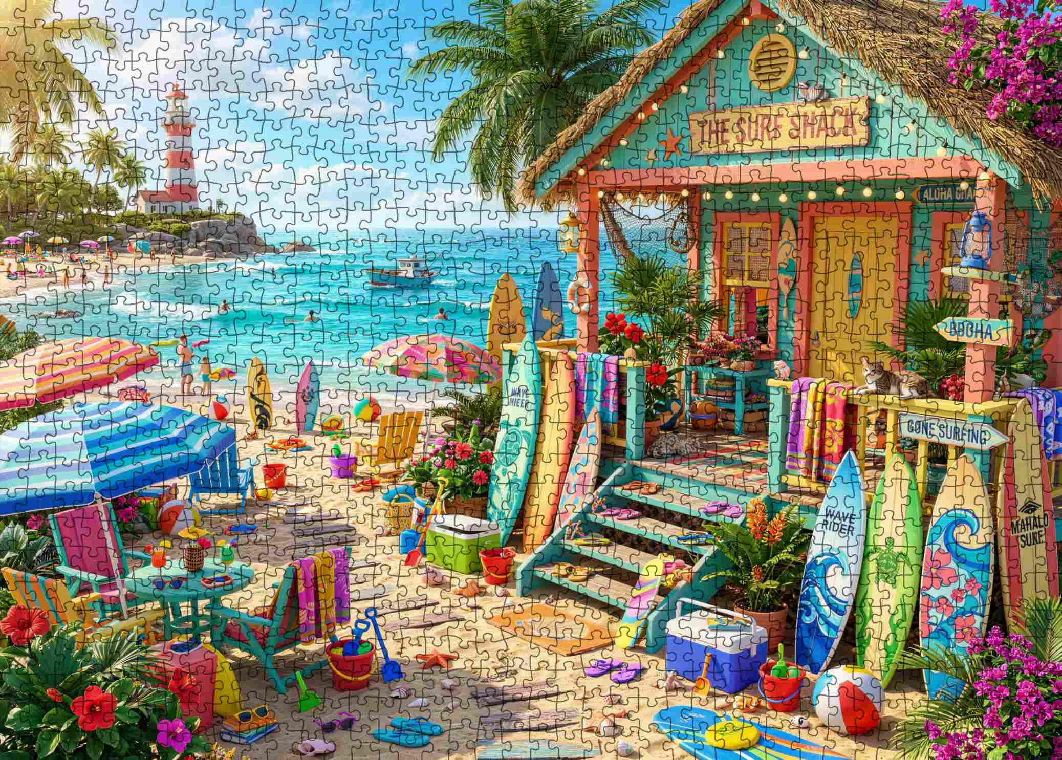 Tropical Surf Shack Beach Paradise Jigsaw Puzzle – Tucocoo