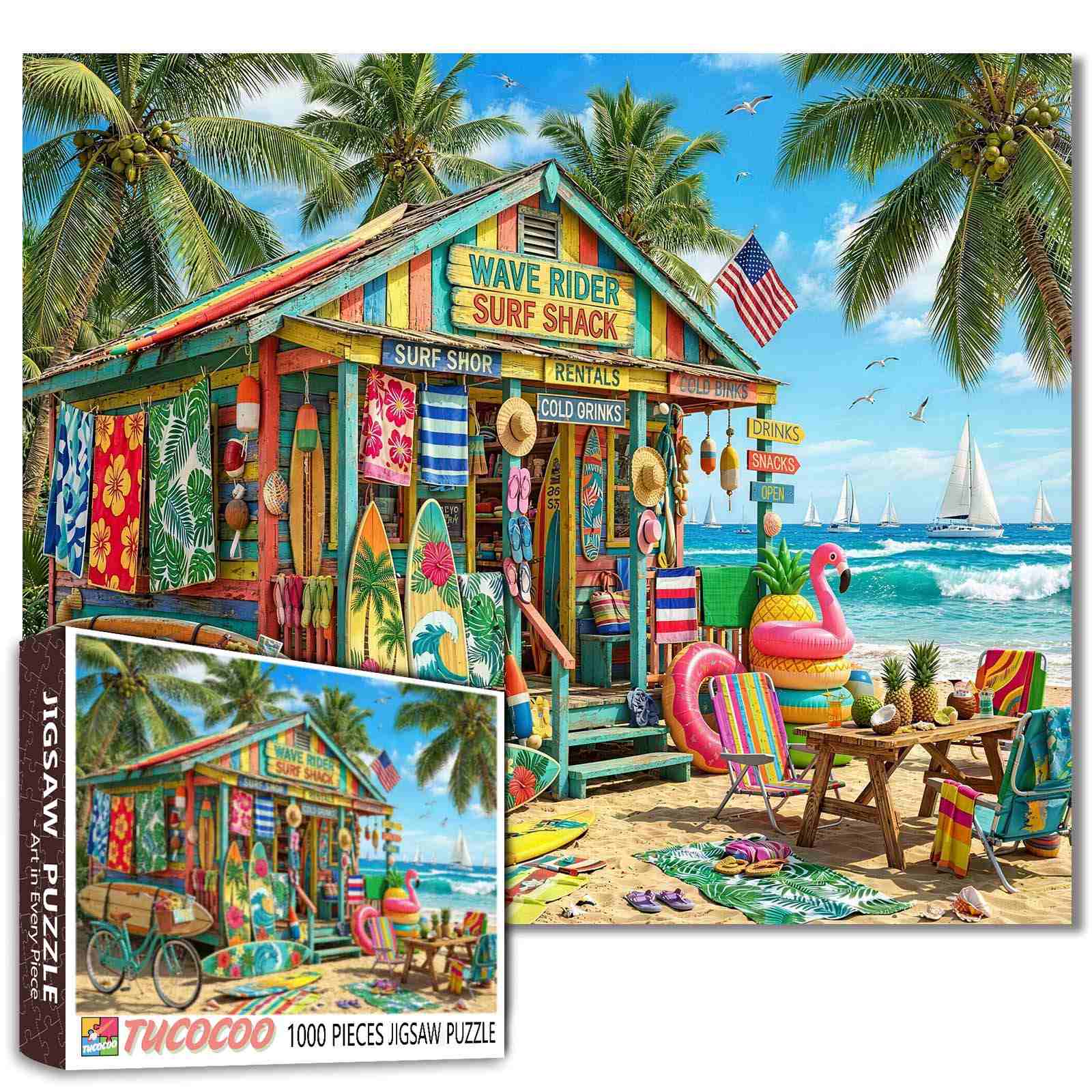 Tropical Surf Shack Paradise Jigsaw Puzzle