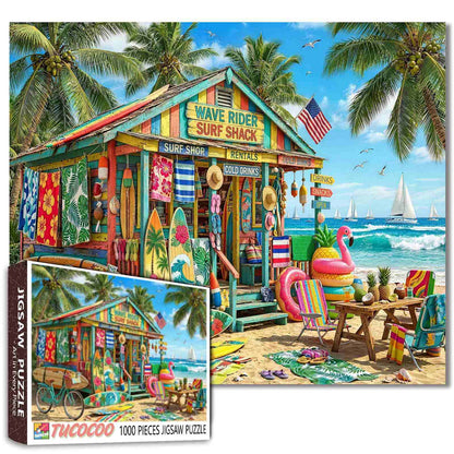 Tropical Surf Shack Paradise Jigsaw Puzzle