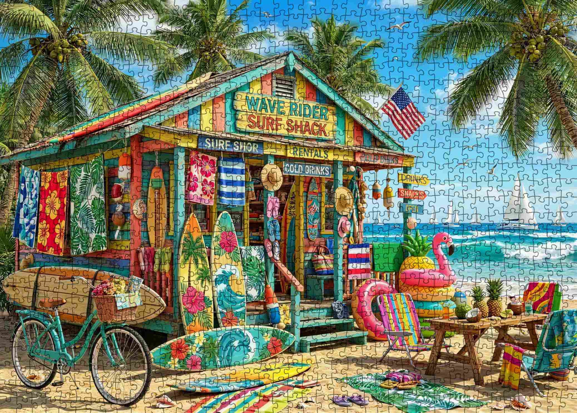 Tropical Surf Shack Paradise Jigsaw Puzzle