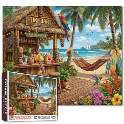 Tropical Tiki Bar Island Escape Jigsaw Puzzle