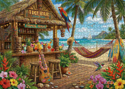 Tropical Tiki Bar Island Escape Jigsaw Puzzle