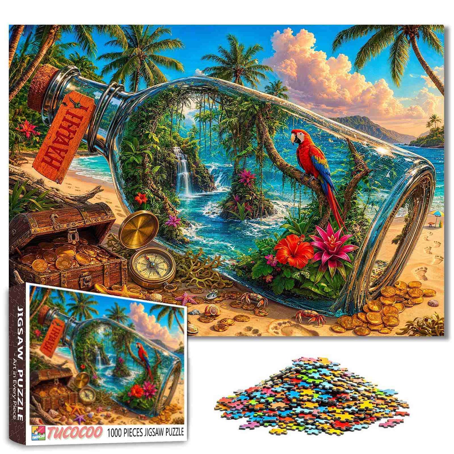 Tropical Treasure Bottle Escape Jigsaw Puzzle