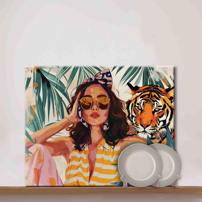 Tropical Attitude with Tiger Paint by Numbers