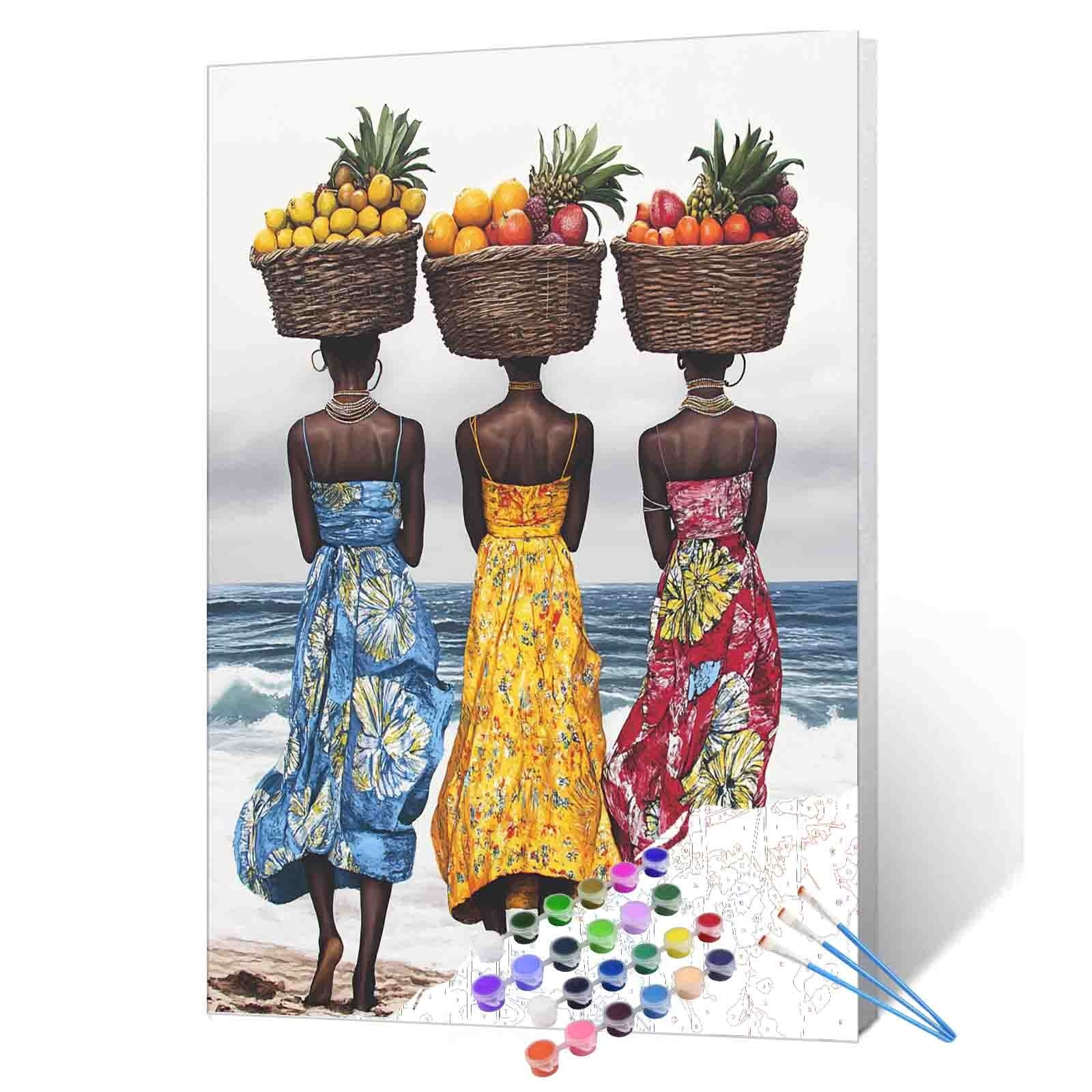 Tropical Beach Sisters Paint by Numbers