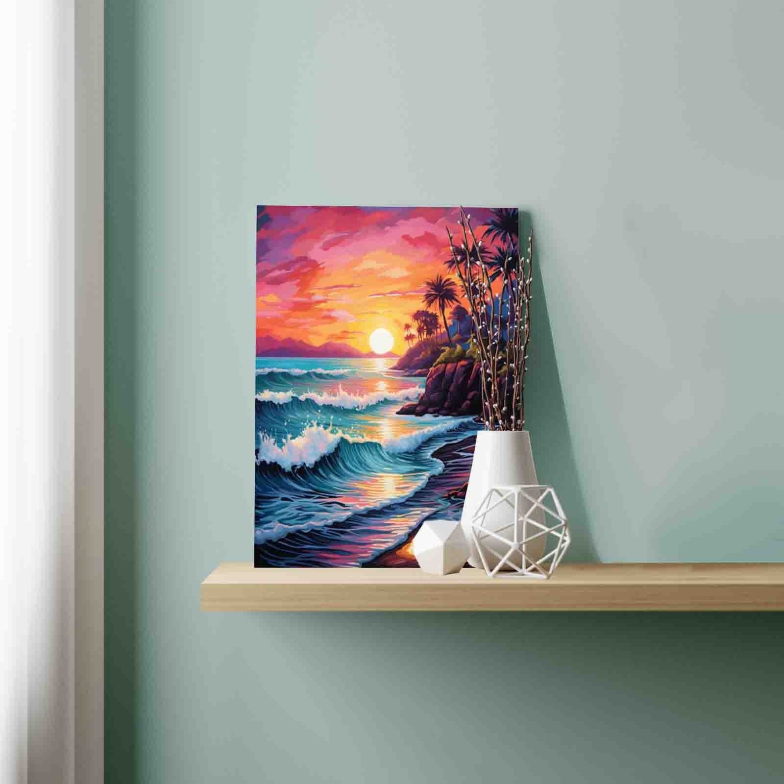 Tropical Sunset Waves Paint by Numbers