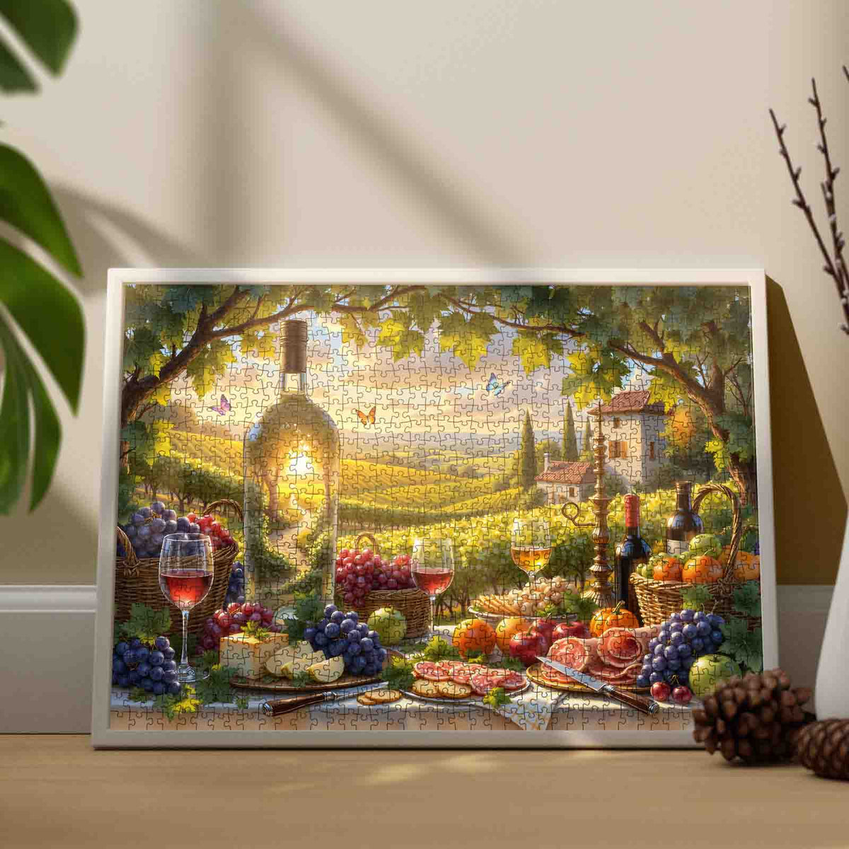 Tuscan Vineyard Wine Picnic Jigsaw Puzzle