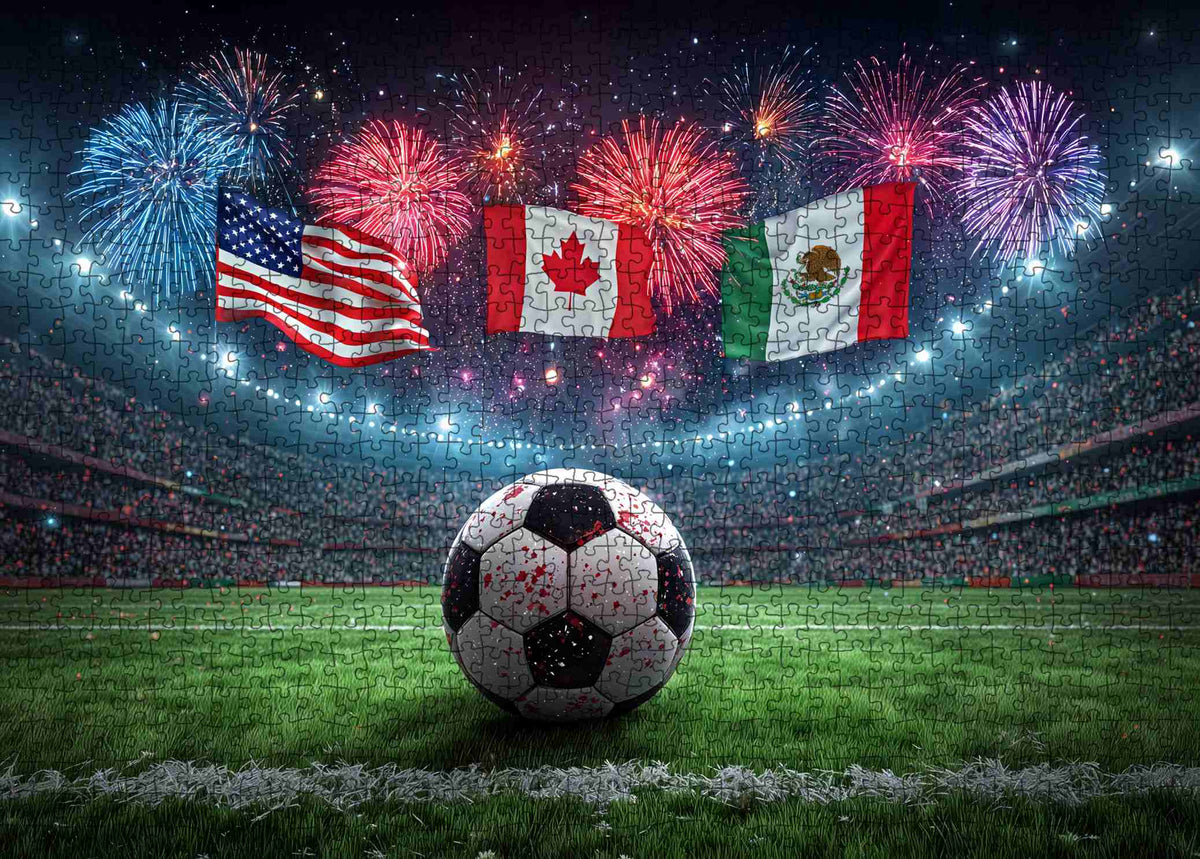 USA Canada Mexico Soccer Celebration Jigsaw Puzzle