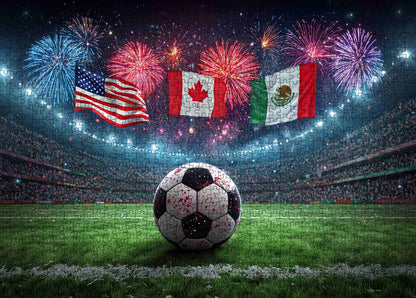 USA Canada Mexico Soccer Celebration Jigsaw Puzzle