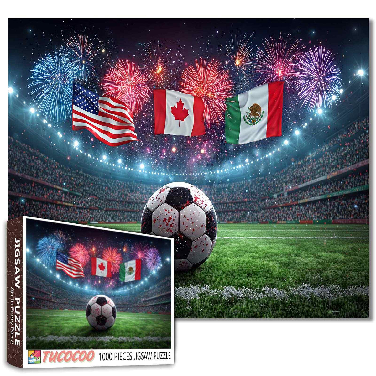 USA Canada Mexico Soccer Celebration Jigsaw Puzzle