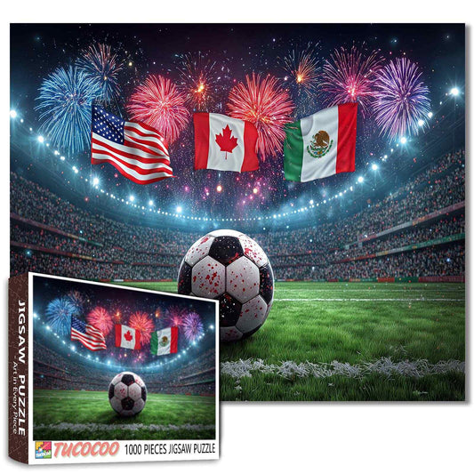 USA Canada Mexico Soccer Celebration Jigsaw Puzzle