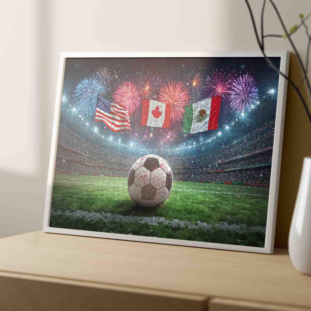 USA Canada Mexico Soccer Celebration Jigsaw Puzzle