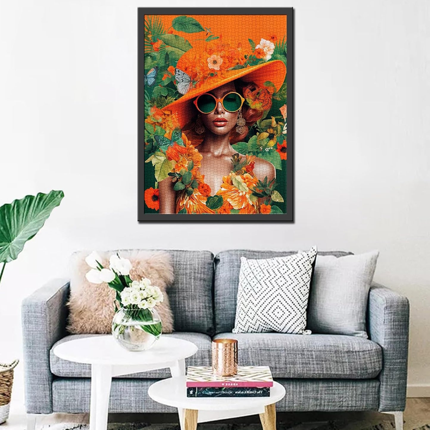 Sexy Girl in Big Orange Hat Jigsaw Puzzles