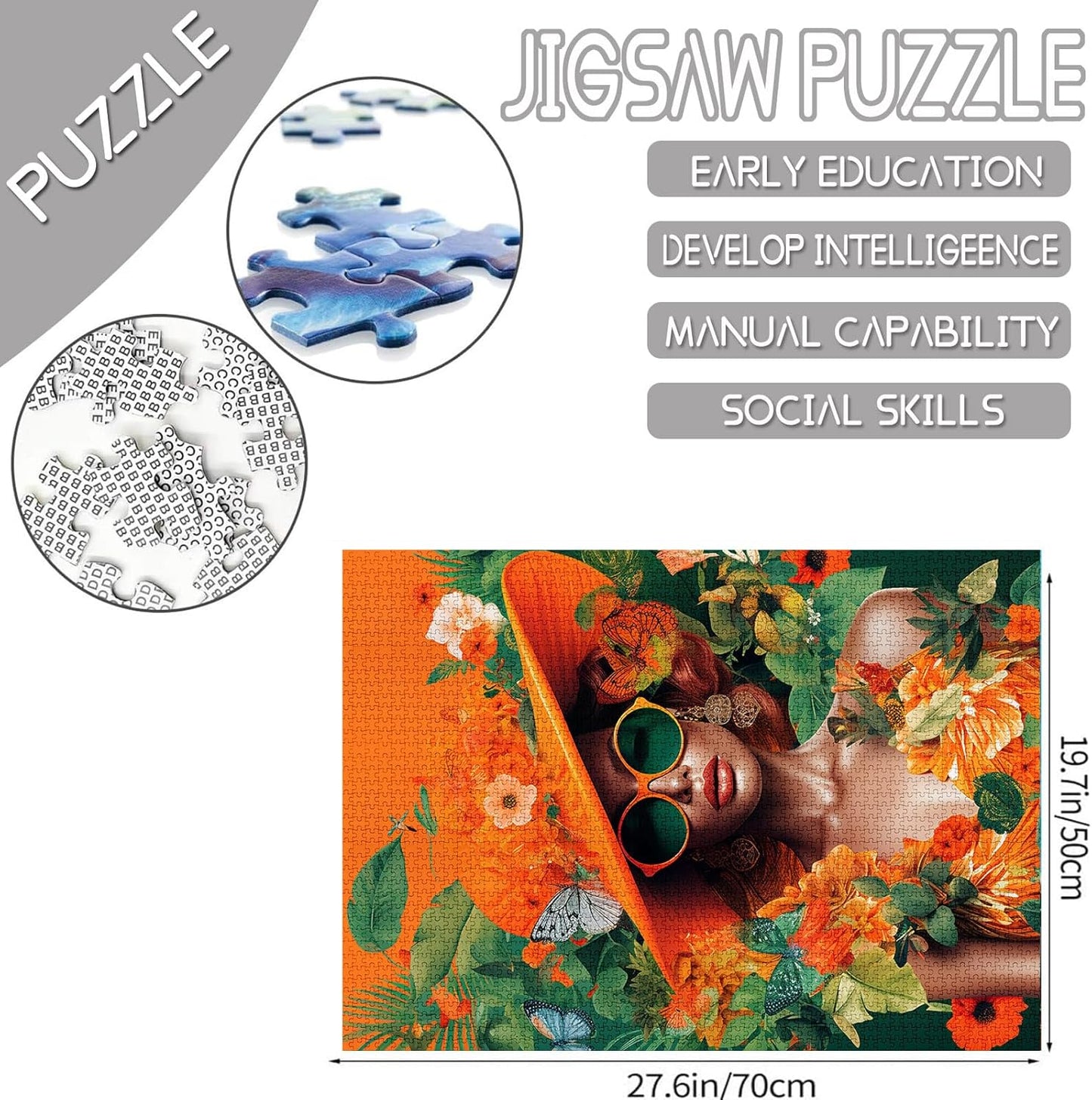 Sexy Girl in Big Orange Hat Jigsaw Puzzles