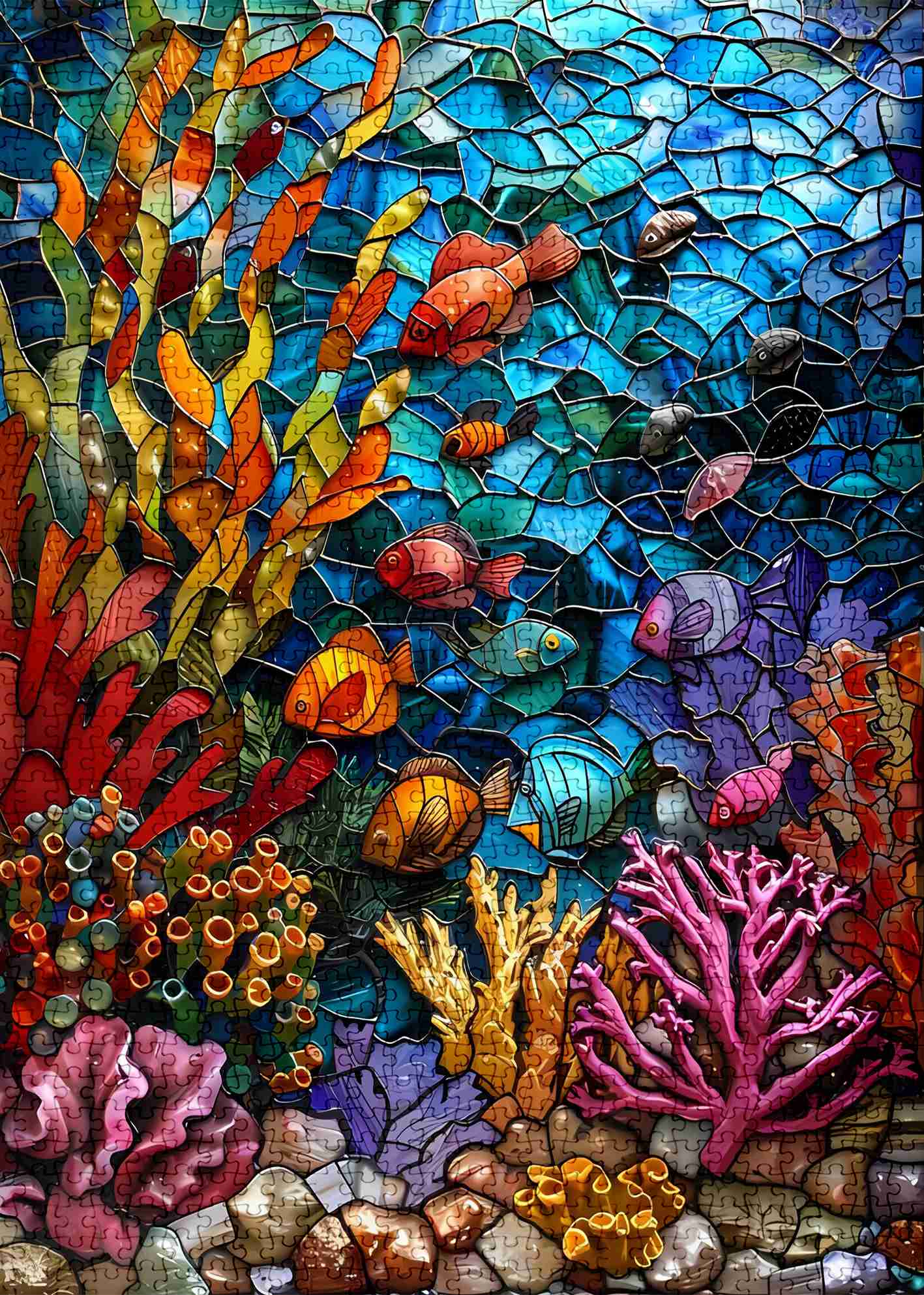 Underwater World Stained Glass Jigsaw Puzzles