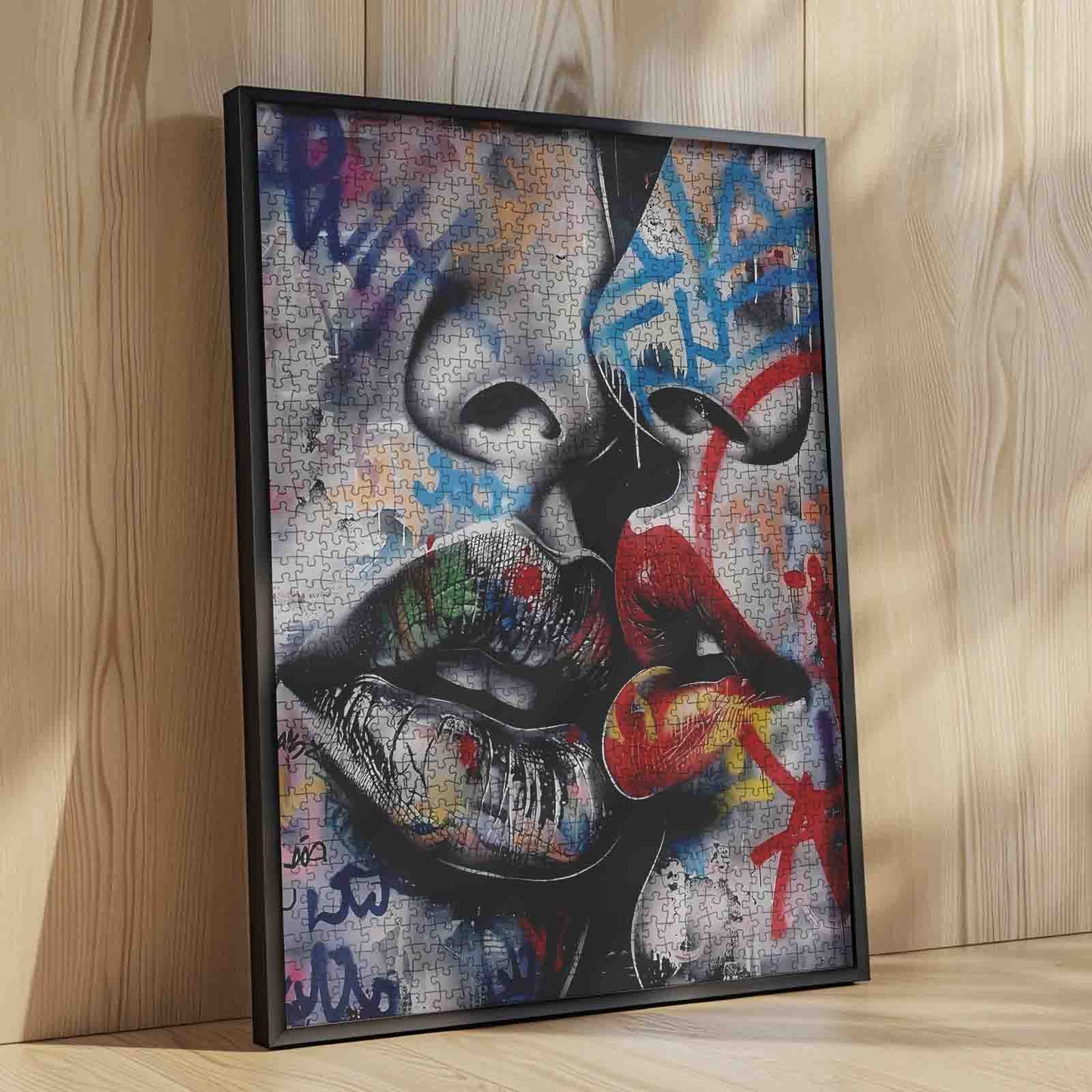 Urban Passion Graffiti Kiss Jigsaw Puzzle