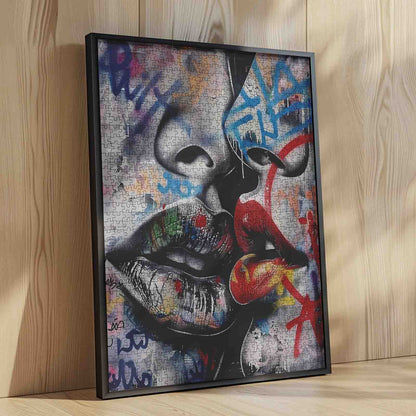 Urban Passion Graffiti Kiss Jigsaw Puzzle