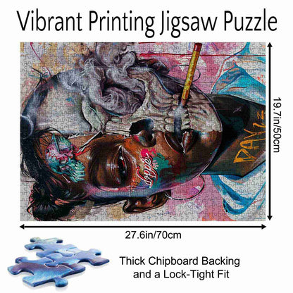 Urban Skull Fusion Portrait Jigsaw Puzzle