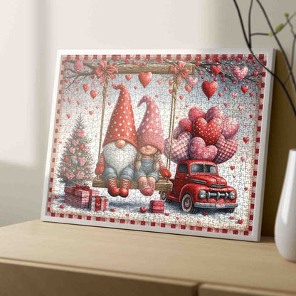 Valentine Gnome Love Swing Jigsaw Puzzle