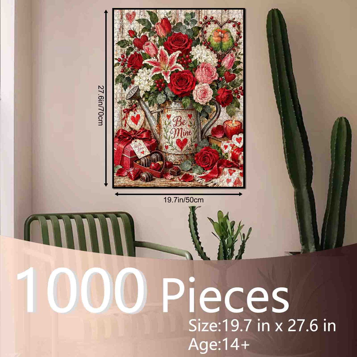 Valentine Roses and Lovebirds Jigsaw Puzzle