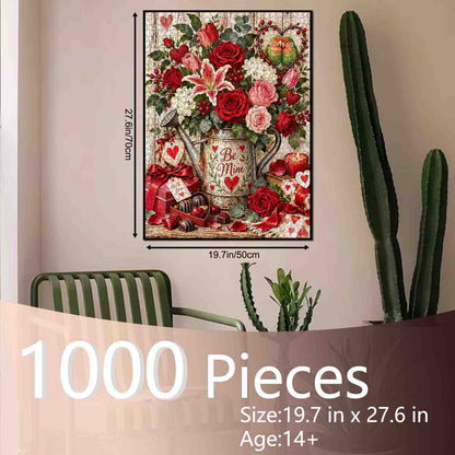 Valentine Roses and Lovebirds Jigsaw Puzzle