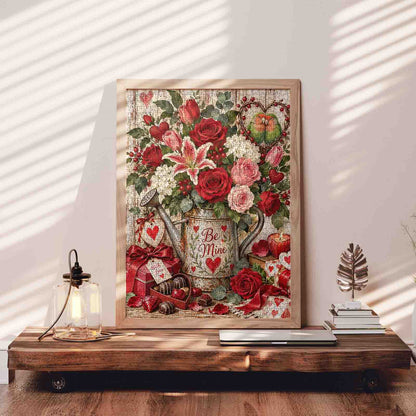 Valentine Roses and Lovebirds Jigsaw Puzzle