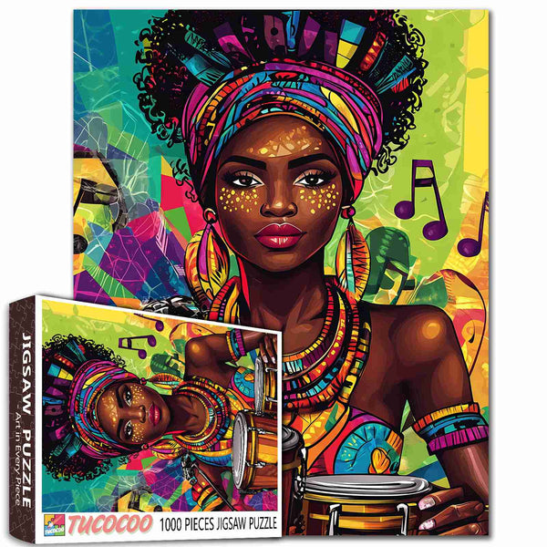 Vibrant African Drummer Jigsaw Puzzle – Tucocoo