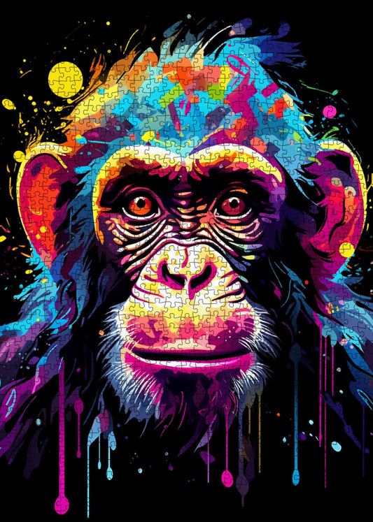 Vibrant Graffiti Monkey Jigsaw Puzzle