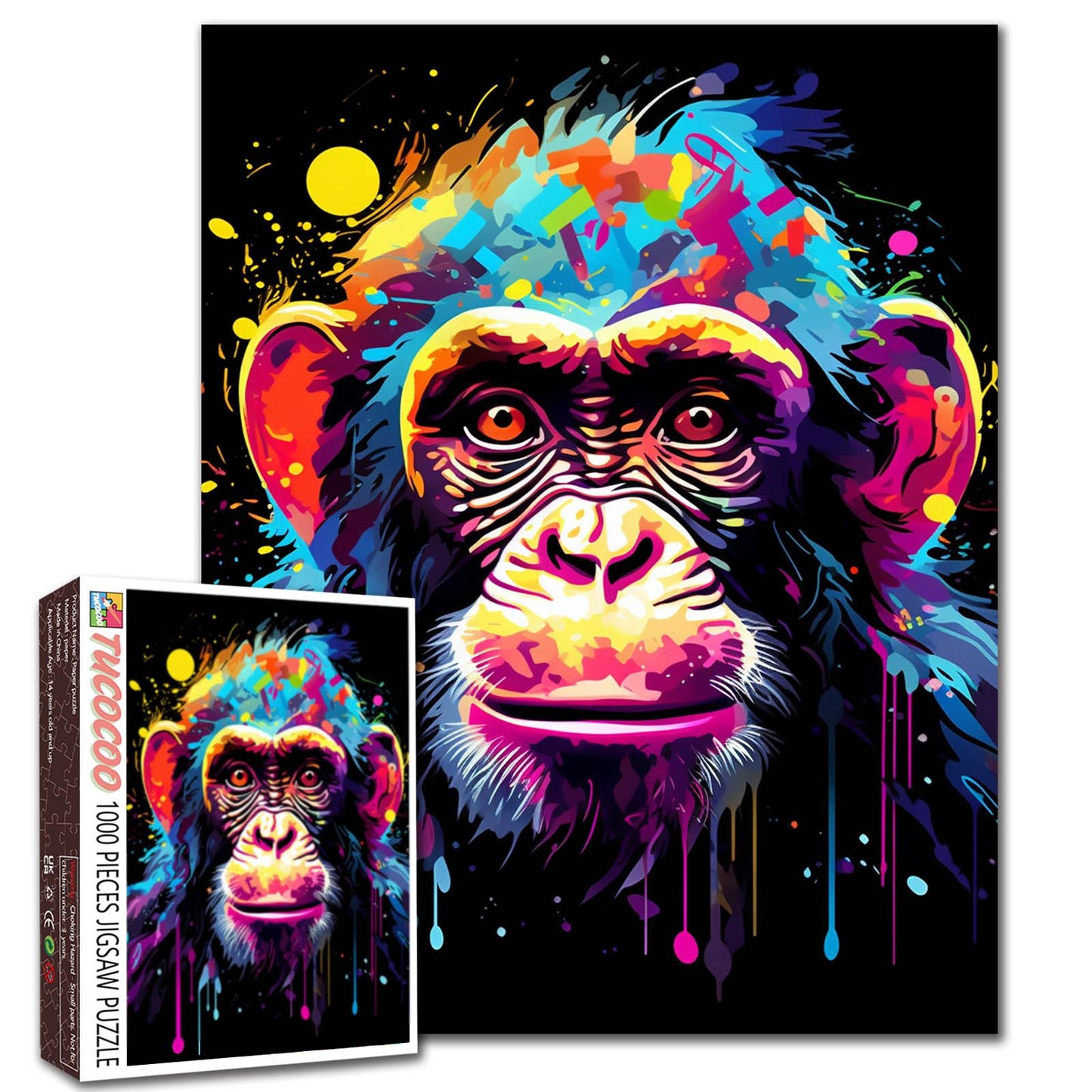 Vibrant Graffiti Monkey Jigsaw Puzzle