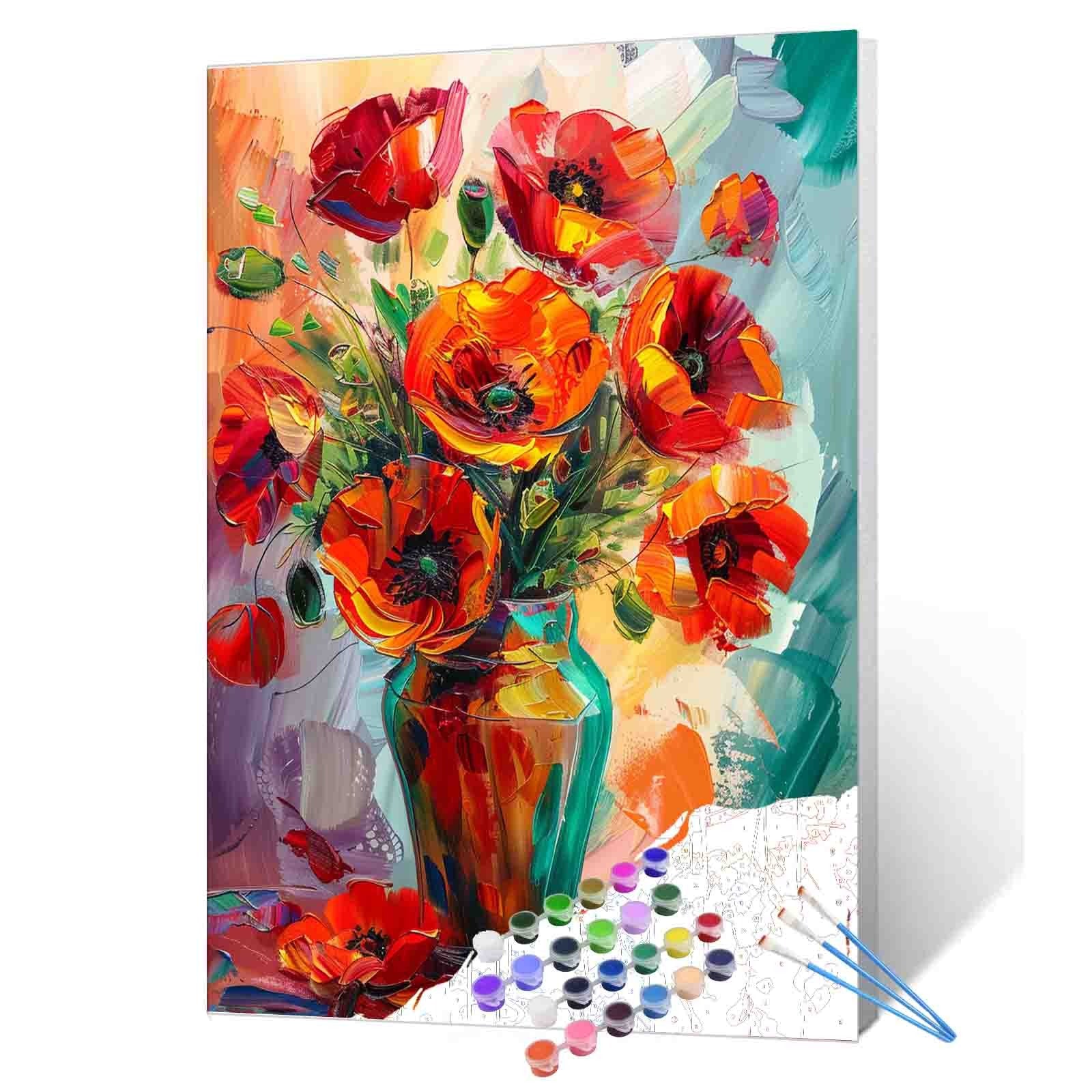 Vibrant Poppy Blossoms Paint by Numbers