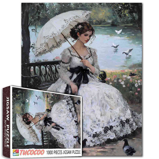 Victorian Elegance by the Lake Jigsaw Puzzle