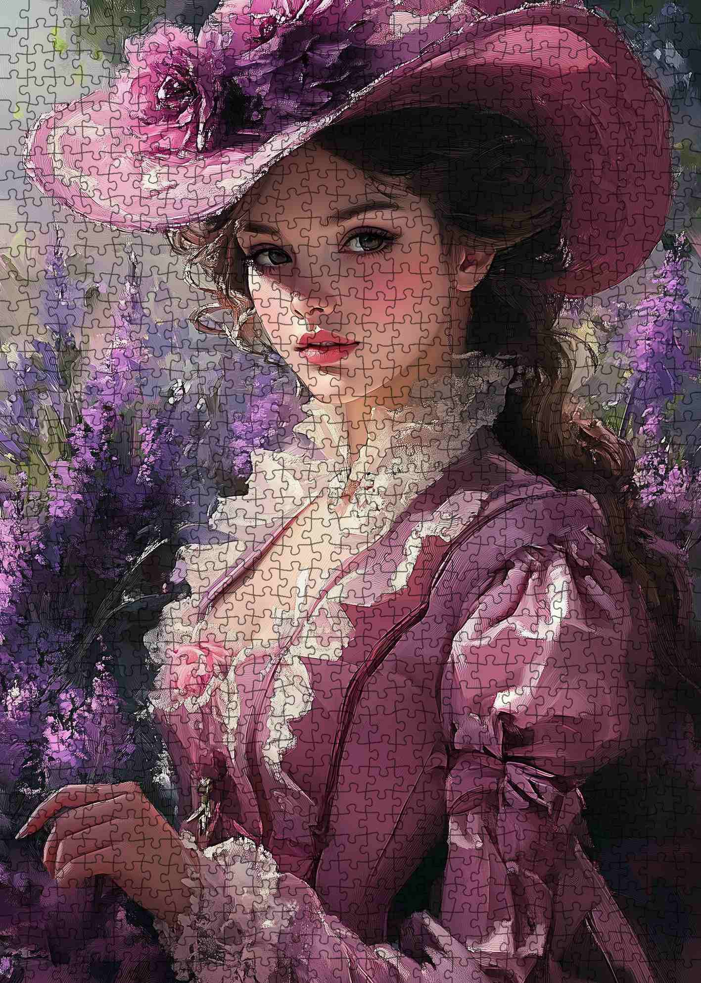 Victorian Lady in Lavender Jigsaw Puzzle