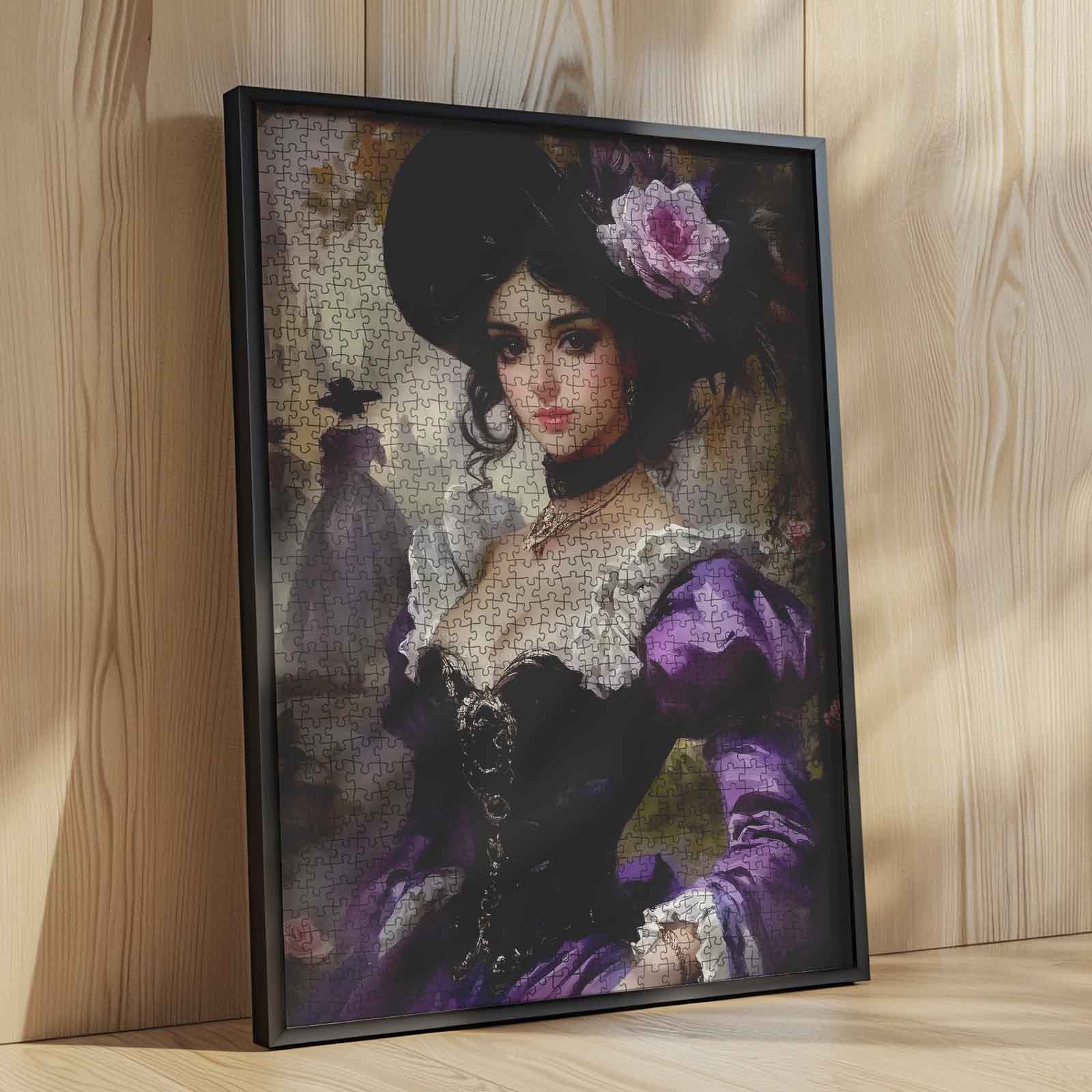 Victorian Lady in Purple Dress Jigsaw Puzzle