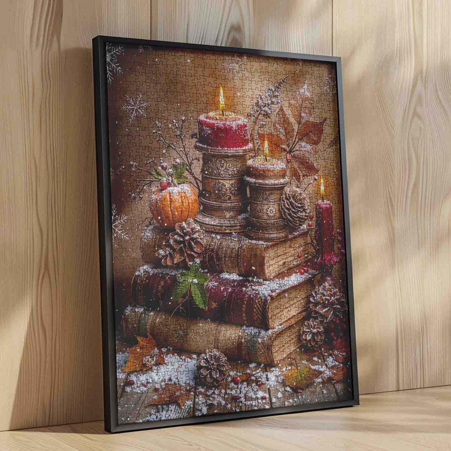 Vintage Candlelight Winter Books Jigsaw Puzzle