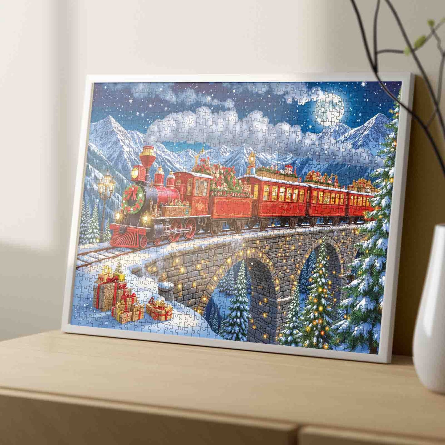 Vintage Christmas Train Adventure Jigsaw Puzzle
