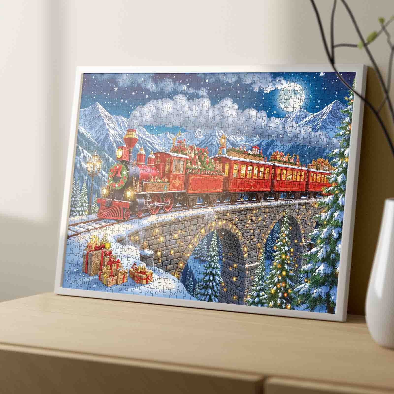 Vintage Christmas Train Adventure Jigsaw Puzzle