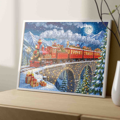 Vintage Christmas Train Adventure Jigsaw Puzzle