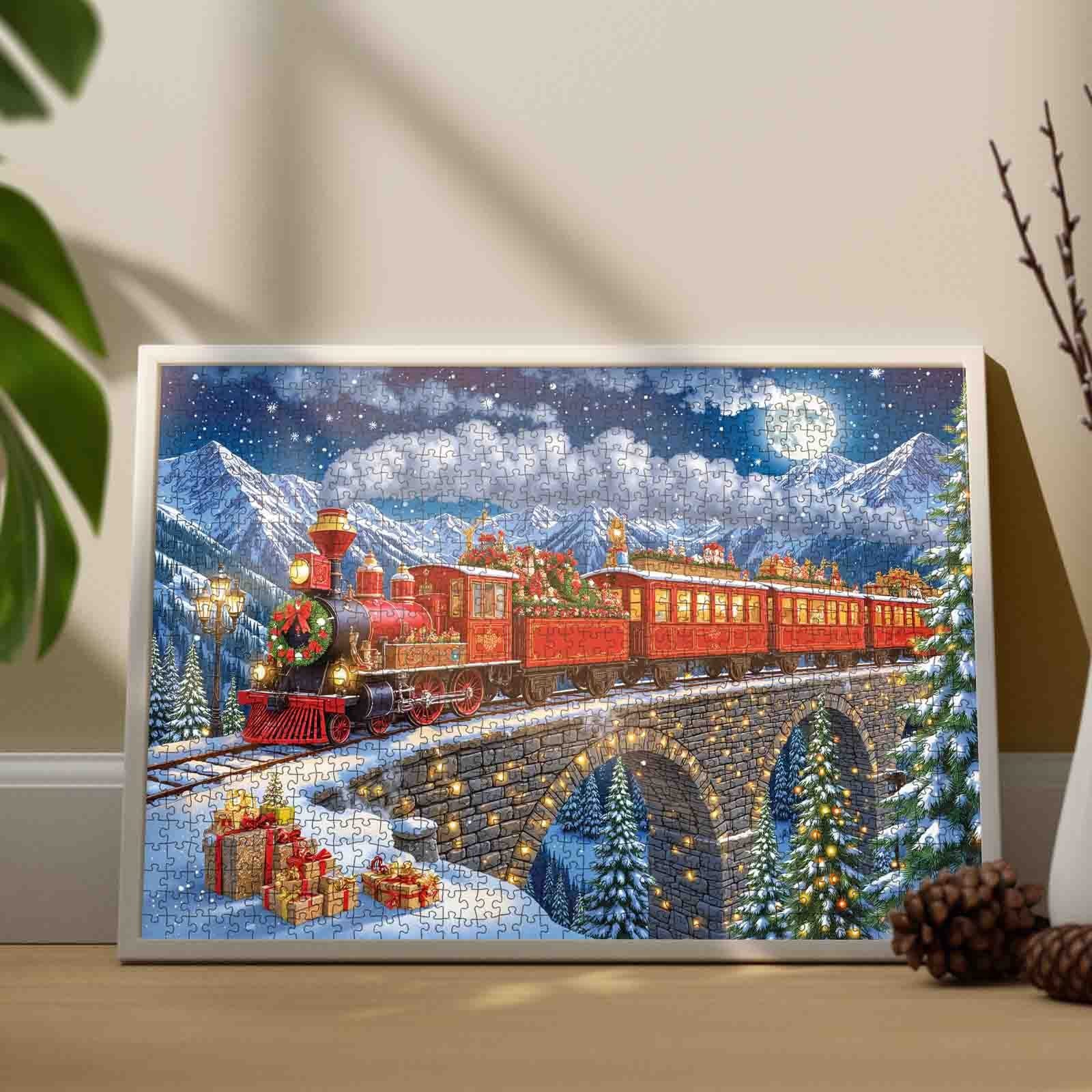 Vintage Christmas Train Adventure Jigsaw Puzzle