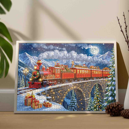 Vintage Christmas Train Adventure Jigsaw Puzzle