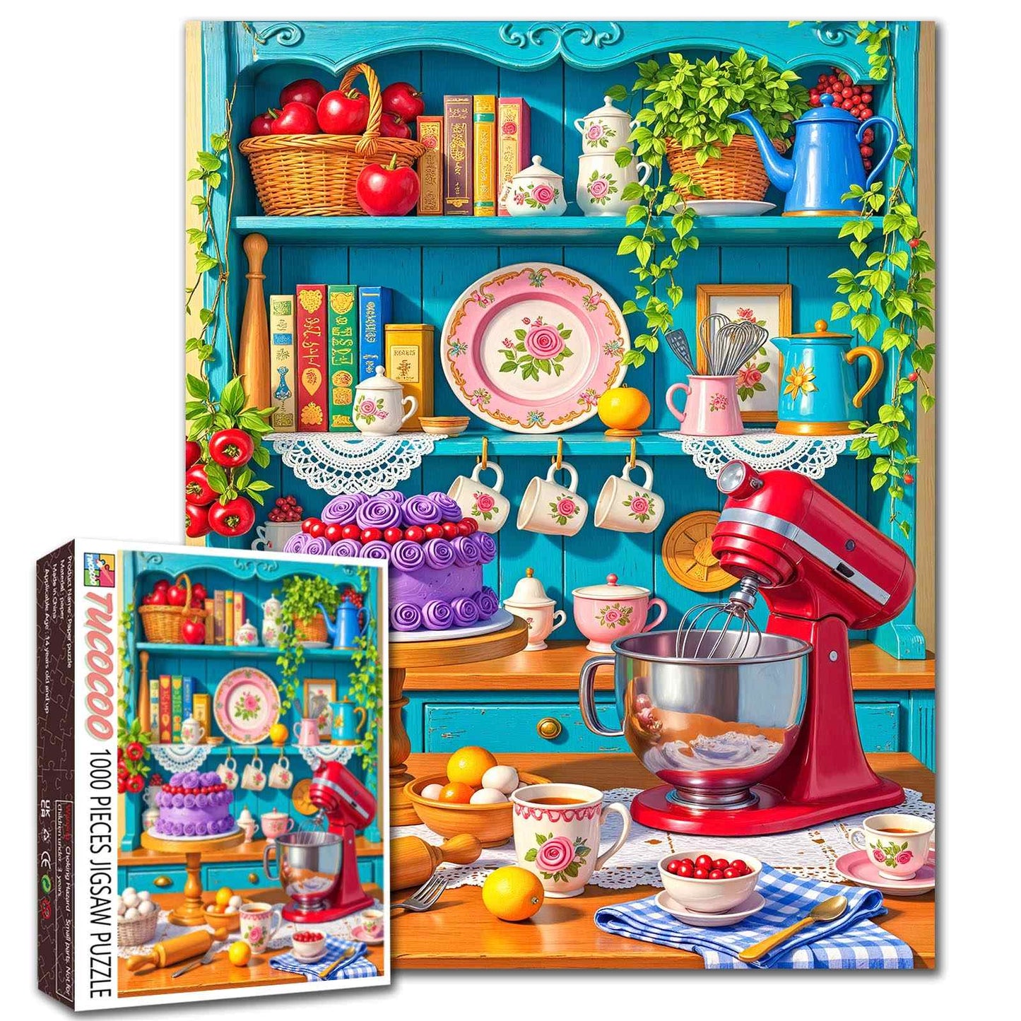 Vintage Floral Kitchen Bakery Delight Jigsaw Puzzle
