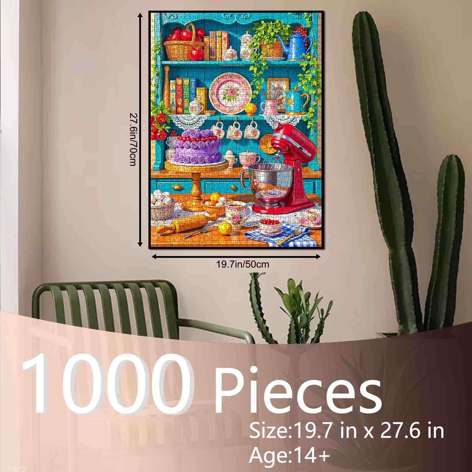 Vintage Floral Kitchen Bakery Delight Jigsaw Puzzle