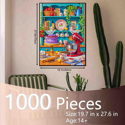 Vintage Floral Kitchen Bakery Delight Jigsaw Puzzle