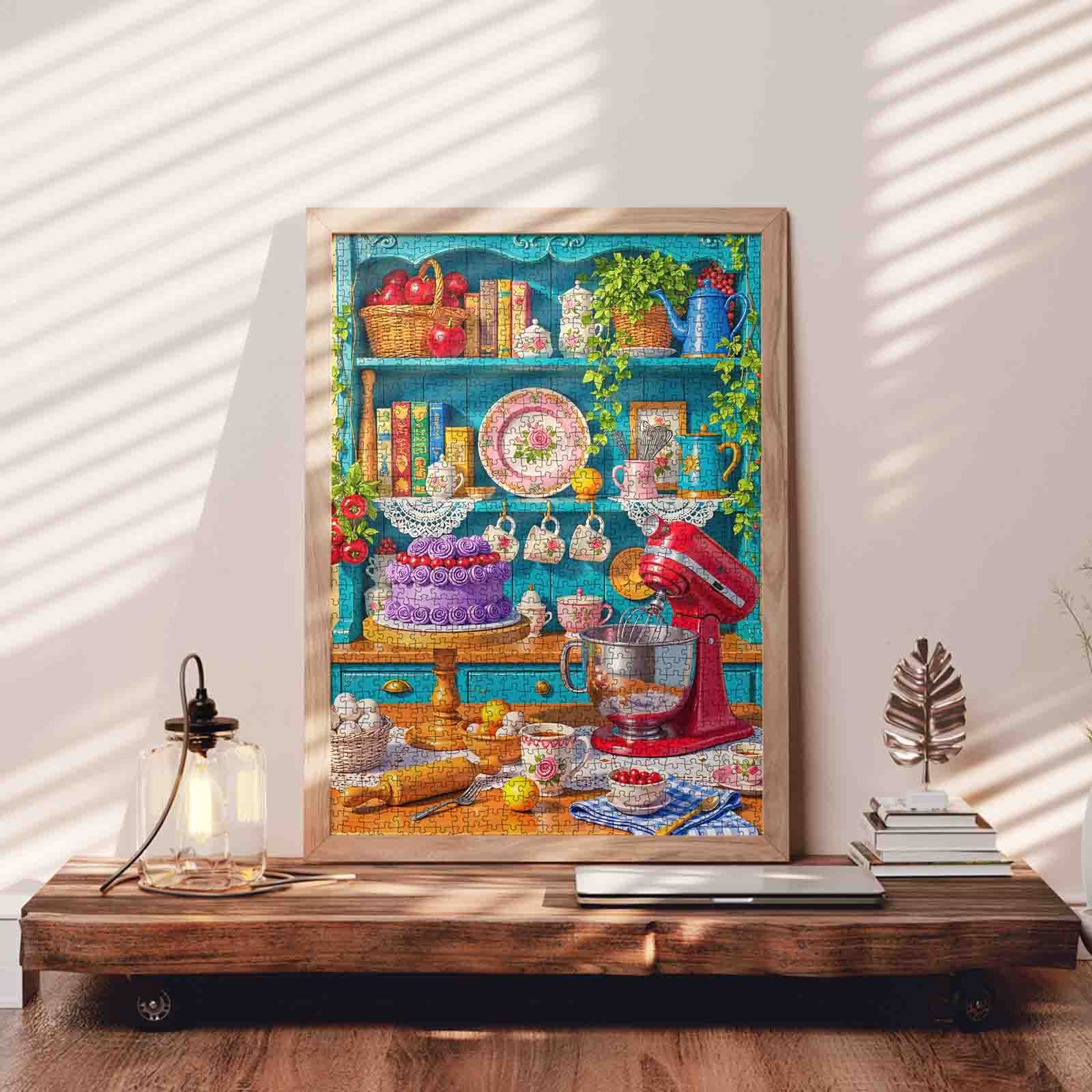 Vintage Floral Kitchen Bakery Delight Jigsaw Puzzle